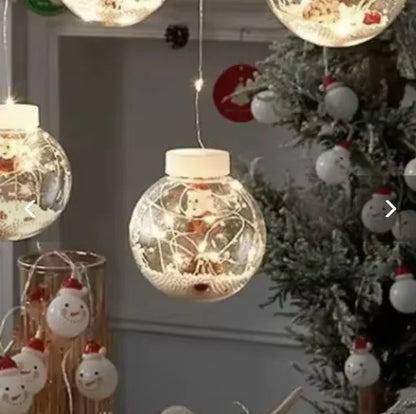 CORTINA DE LUCES ESFERAS NAVIDEÑAS