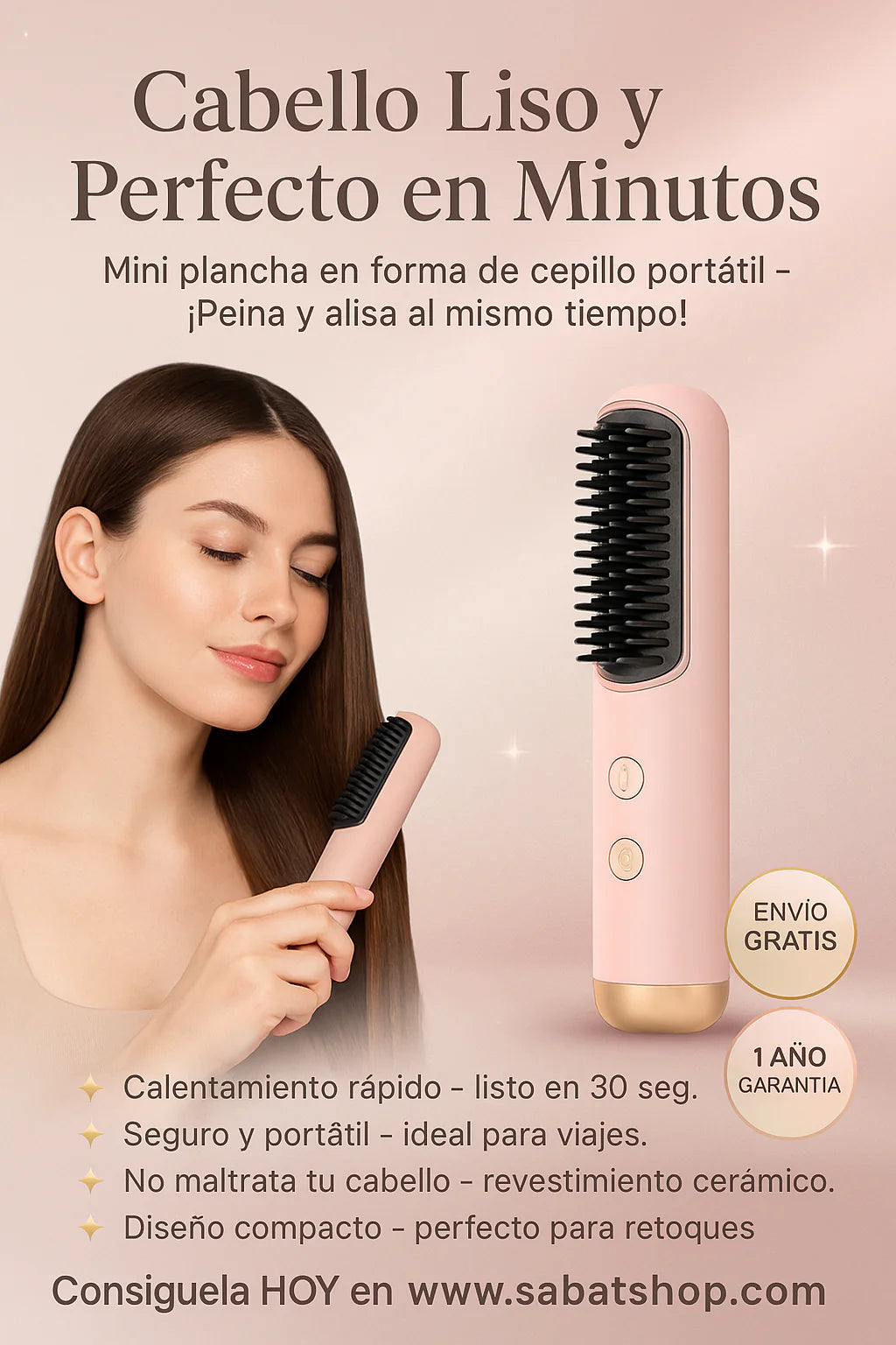 Cepillo Alisador Portátil ¡Experiencia Premium!