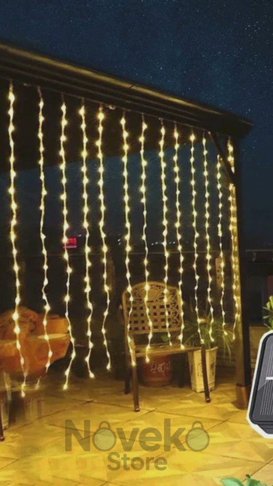 CORTINA DE LUCES LED DECORATIVAS – LUZ CÁLIDA 3x3 MTRS.